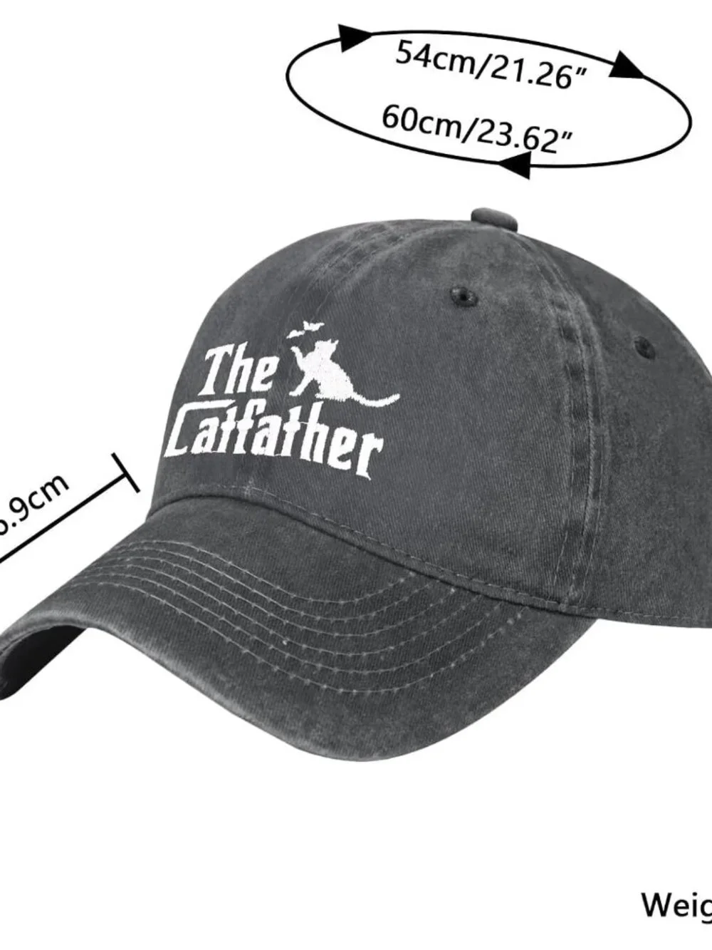 Women's Embroidery Adjustable Washed Distressed Trucker Hat Baseball Cap Cat Da - Picture 4 of 6